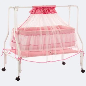 Baby Cradle With Mosquito Net & Storage Lion Shaped - Grey