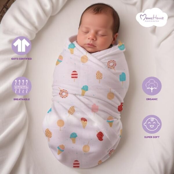 HOGOPOGO Cotton Muslin Baby Swaddle Wraps | Pack of 5 | Soft & Breathable | 100x100cm