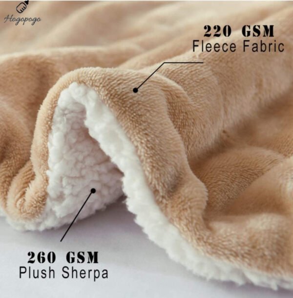 HOGOPOGO Newborn Baby Blanket | All-Season Fluffy 2-Layer AC Wrap | Flannel & Sherpa | Lightweight Blanket for Baby Boys & Girls | 130x105 cm | 3–24 Months