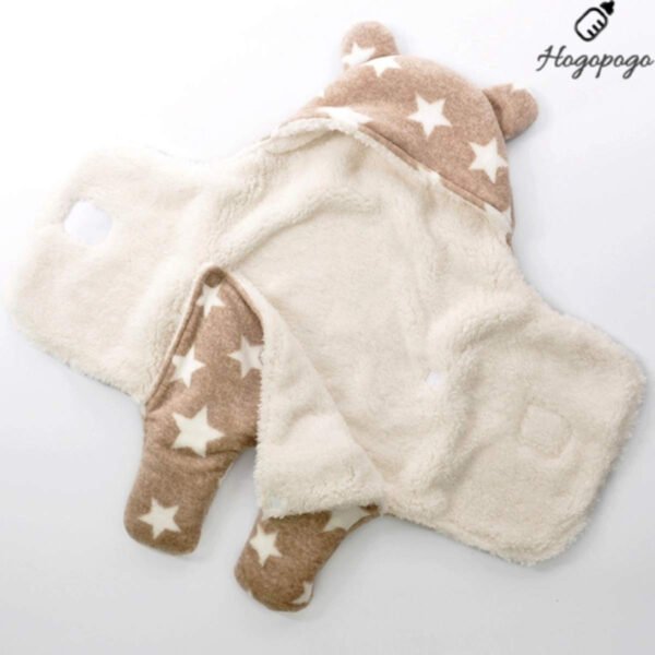 HOGOPOGO Newborn Baby Blanket Combo | Sleeping Bag + Wrapper | Grey & Beige | Fleece