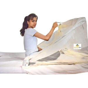 HOGOPOGO Cream Color Mosquito Net for Double Bed | 4ft x 6.25ft (48"x75") | Foldable & Breathable | Insect Protection for Adults & Kids