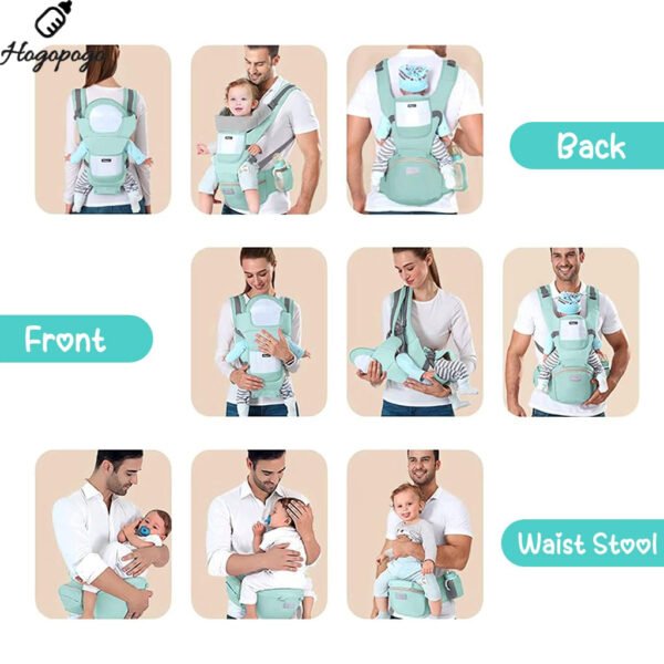 HOGOPOGO Hip Seat Baby Carrier with 4 Carry Positions | 0–3 Years | Adjustable | Green