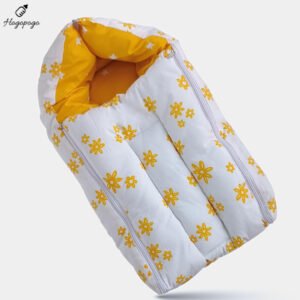 HOGOPOGO 3-in-1 Baby Bed, Sleeping Bag & Nest | 0–6 Months | Yellow Flower Print