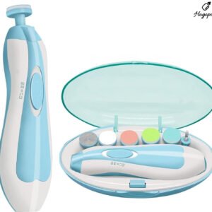 HOGOPOGO Electric Baby Nail Trimmer with Light | 0–6M | Safe Cutter + 6 File Heads