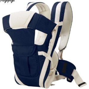 HOGOPOGO 4-in-1 Adjustable Baby Carrier with Head Support & Safety Belt – Navy Blue