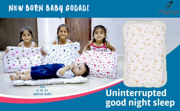 HOGOPOGO Pack of 2 Combo Set Soft Cotton Baby Godi | Godari | Bed Mattress | Crib Sheet | Cartoon Mat | Godadi Bedding Set | Multicolor
