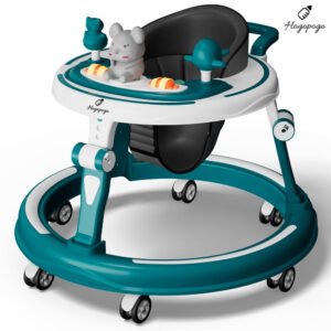 HogoPogo 360 Baby Walker 6-24 Months / 7 Level Height Adjustment Walker for Kids Boy and Girl with Switchable Food & Musical Toy Tray/Premium Baby Activity Walker - Blue