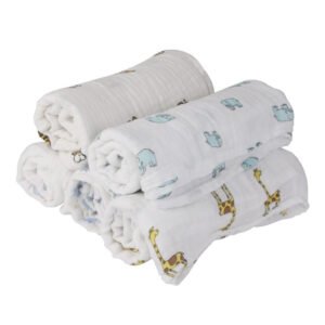 HOGOPOGO Organic Muslin Baby Swaddle Pack of 3 | 100x100cm | Soft & Multicolour Wrap