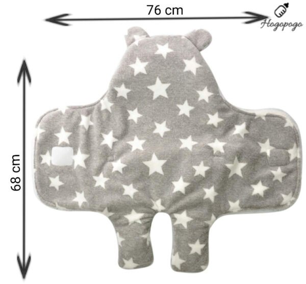 HOGOPOGO Newborn Baby Blanket Combo | Sleeping Bag + Wrapper | Grey & Beige | Fleece