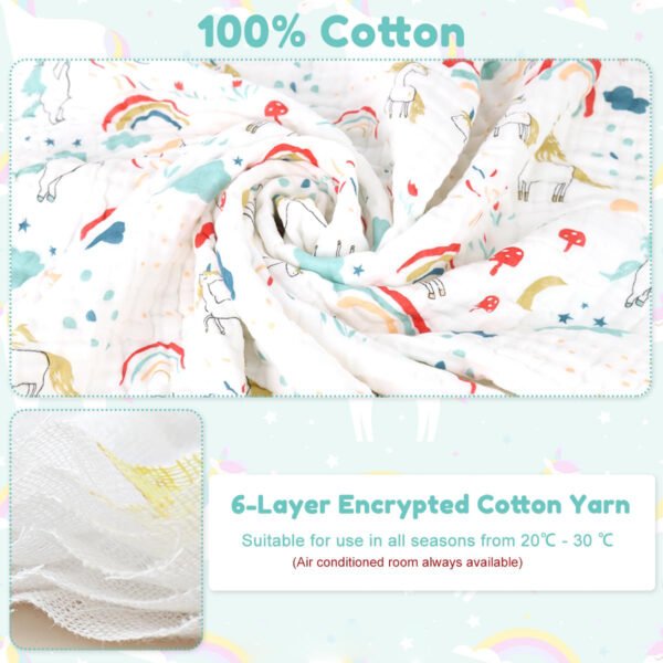 HOGOPOGO Organic Muslin Baby Swaddle Pack of 3 | 100x100cm | Soft & Multicolour Wrap