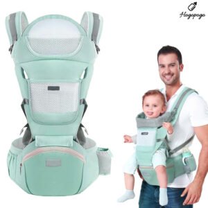 HOGOPOGO 6-in-1 Baby Carrier with Lumbar Support | 360° Wrap for Newborns | Green