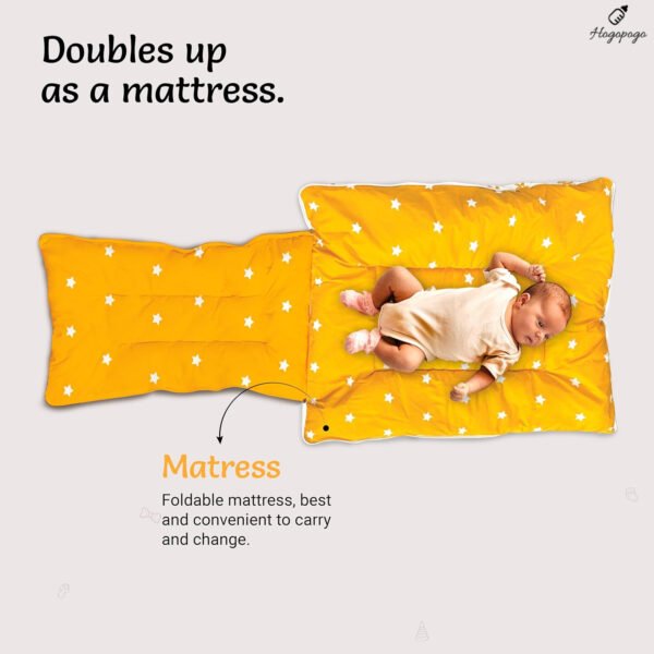 HOGOPOGO 3-in-1 Baby Bed, Sleeping Bag & Nest | 0–6 Months | Yellow Flower Print