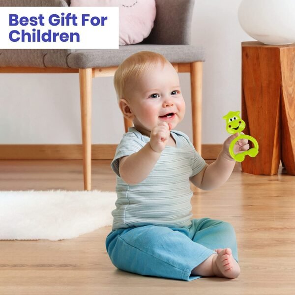HOGOPOGO Set of 7 Colorful Non-Toxic Baby Rattles & Teethers | Safe for Newborns & Kids