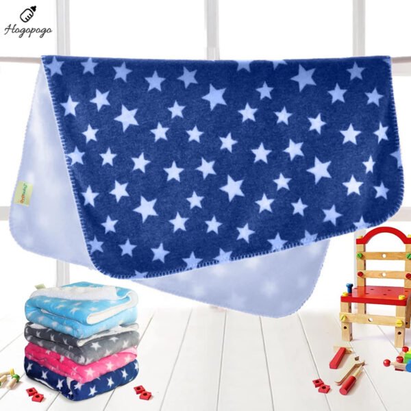 HOGOPOGO Baby Blanket Combo Pack | Fleece | 0-6 Months | Star Grey & Blue | Pack of 2