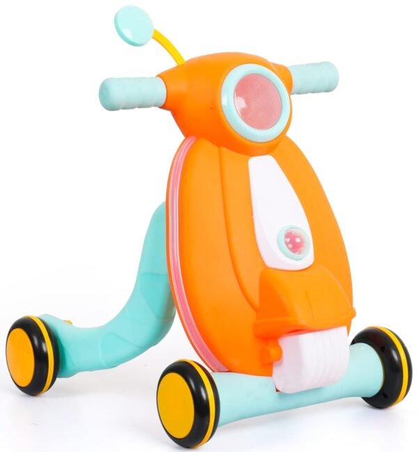 HOGOPOGO Tiny Step Baby Walker Early Education Activity Center with Lights, Sounds and Ball Game, Baby Push Walker (Orange)