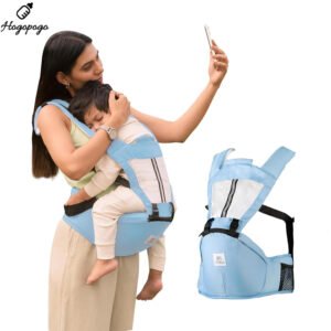 HOGOPOGO TinySnug 4-in-1 Hip Seat Baby Carrier | Sky Blue | Up to 15 kg | 0–3 Years