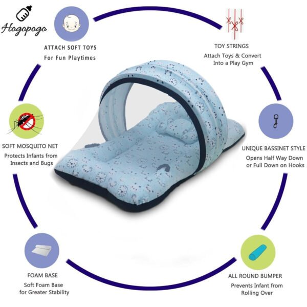 HOGOPOGO Baby Mosquito Net Bed with Pillow | Half-Openable | Koala Print | Cotton
