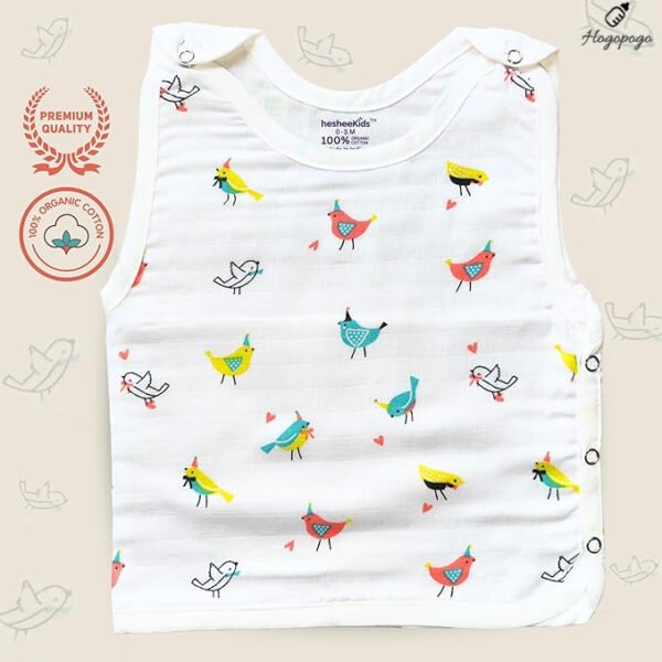 HOGOPOGO 100% Organic Cotton Muslin Jablas for Newborns | Unisex | Pack of 4