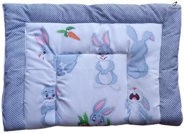 HOGOPOGO Combo Newborn Baby Pom Pom Cotton Baby Bed | Godari | Cradle Bed | Crib Sheet | Changing Mat | Baby Godadi | Bedding Set | Mattress | Pack of 2 – Bird & Rabbit Print