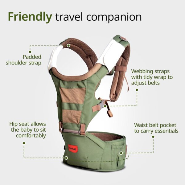 HOGOPOGO Royal 4-in-1 Hip Seat Baby Carrier | 6–24 Months | Adjustable – Green