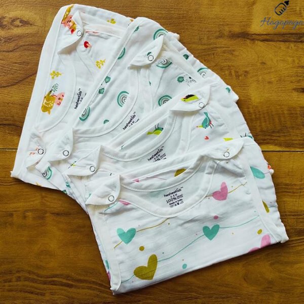 HOGOPOGO 100% Organic Cotton Muslin Jablas for Newborns | Unisex | Pack of 4