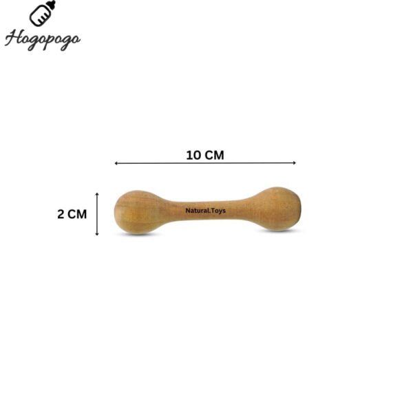 HOGOPOGO Neem Wood Dumbbell Teether for Babies – 2 Pc Rattle Soother | Natural & Safe