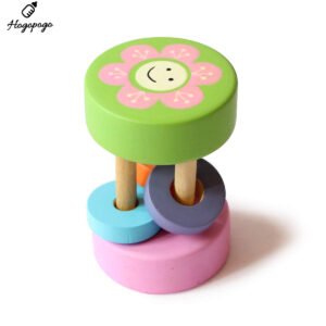 HOGOPOGO Wooden Sunny Rattle Toy (6M+) – Eco-Friendly, Non-Toxic, Organic Sensory Toy