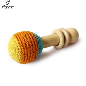 HOGOPOGO Wooden Non-Toxic Crochet Shaker Rattle Toy (0 Months+)