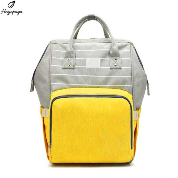 HOGOPOGO Yellow Stripe Baby Diaper Bag Backpack | Waterproof, Stylish & Spacious