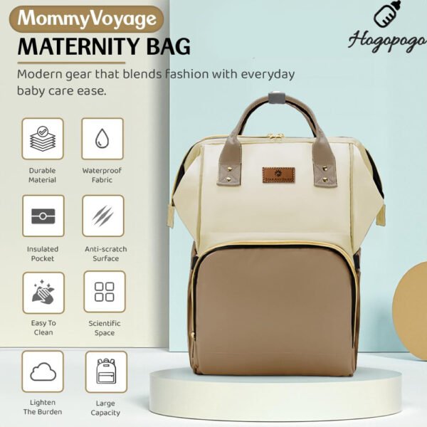 HOGOPOGO Baby Diaper Bag for Moms – 24L Travel Backpack with Insulated Bottle Pocket