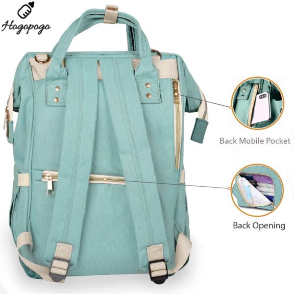 HOGOPOGO Stylish Diaper Bag for Mothers – Water-Resistant Maternity Bag with Insulated Pockets (Green)