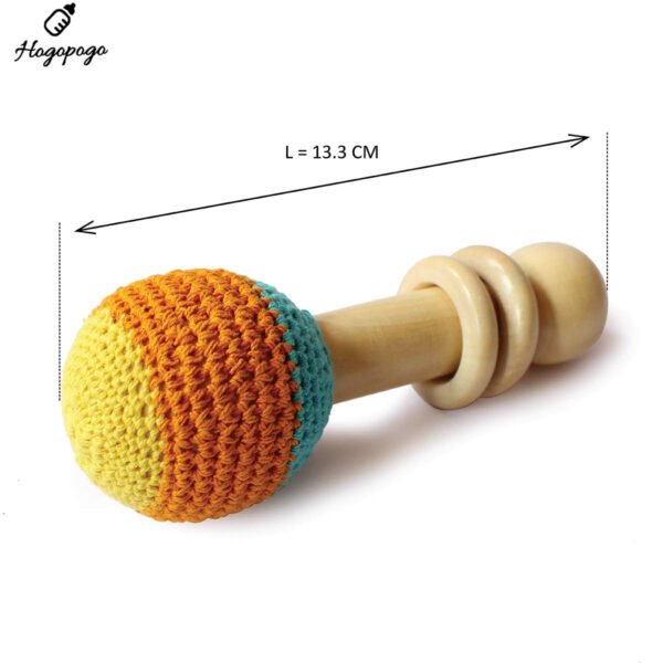 HOGOPOGO Wooden Non-Toxic Crochet Shaker Rattle Toy (0 Months+)